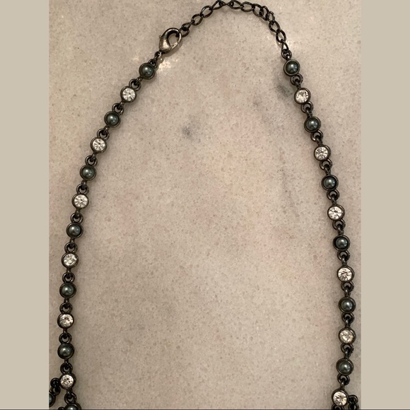 Dangly Diamond Collar Necklace — Adjustable Chain - Picture 4 of 7